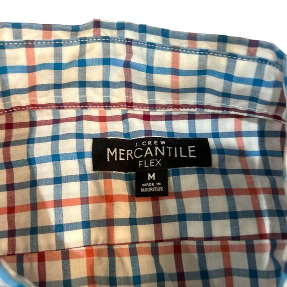 J. Crew Mercantile Flex Shirt Men's Size Medium Button Down Plaid Red & Blue (9) - Picture 8 of 8